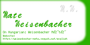 mate weisenbacher business card